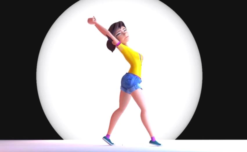 一段卡通小女孩跳舞的動(dòng)作視頻