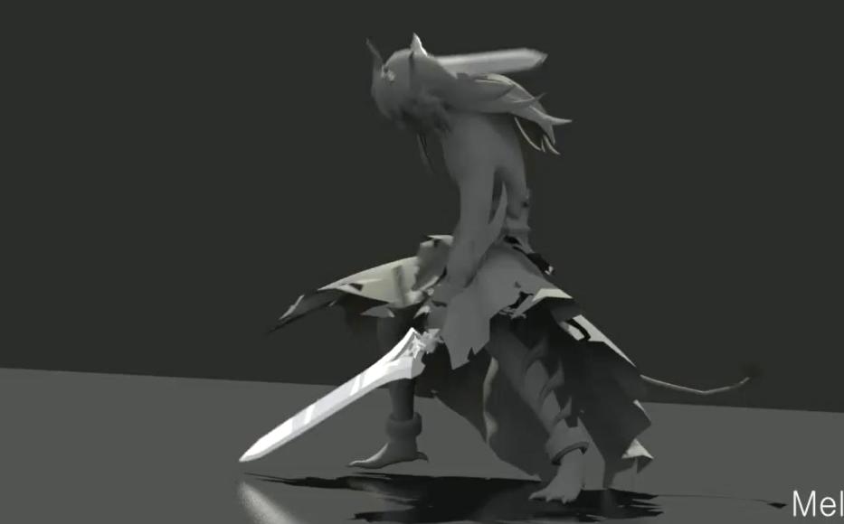 游戲刺客角色持雙刀攻擊動作展示 游戲刺客角色持雙刀攻擊動作展示