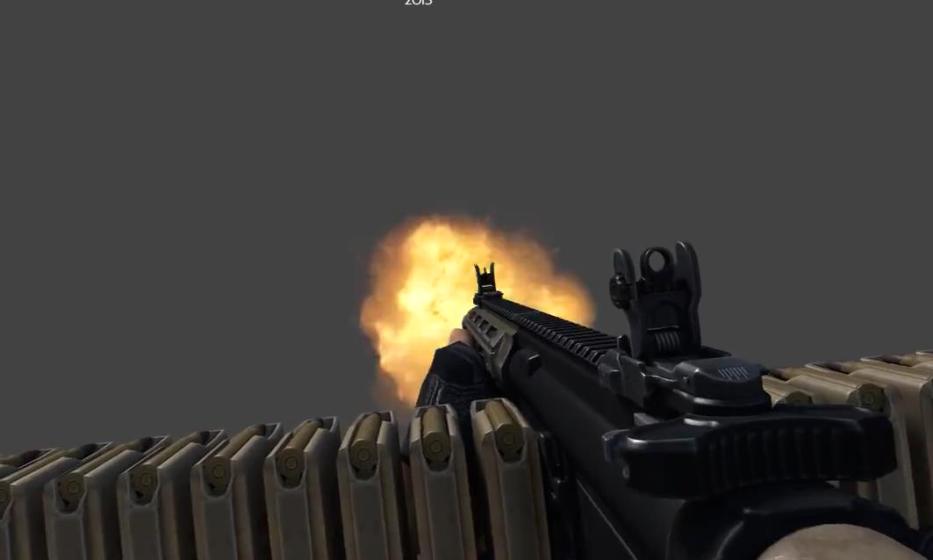 機關槍掃射和換子彈的動作參考