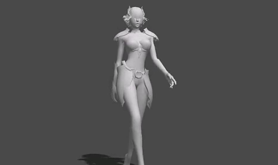 游戲性感女角色走路