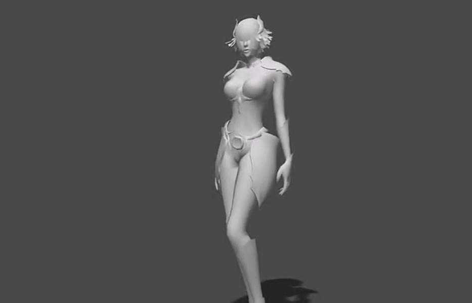 游戲女性站立待機動作